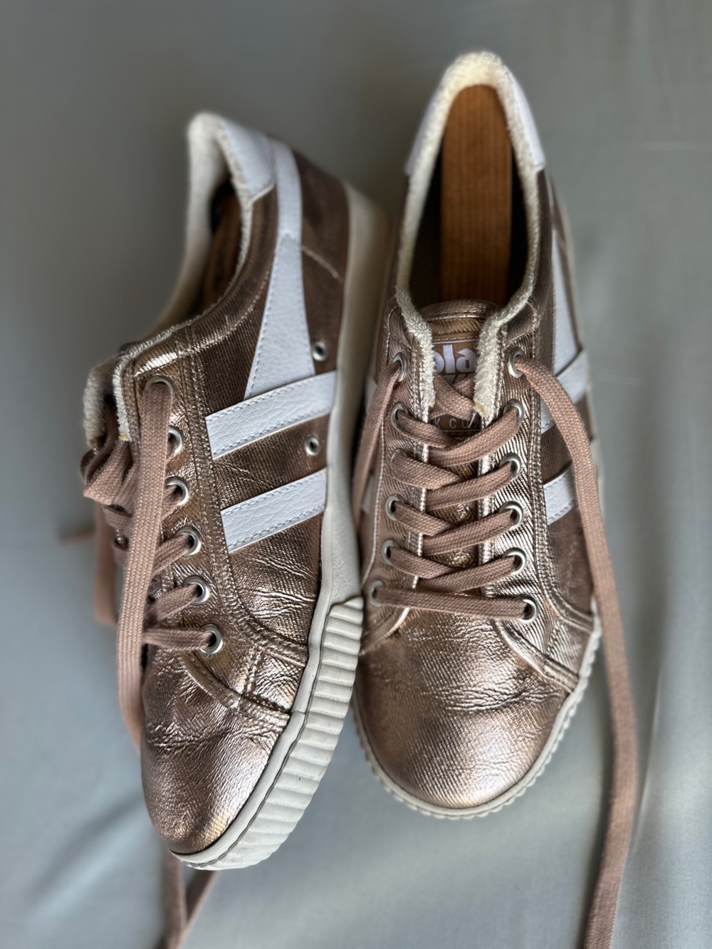 Gola for J.Crew Mark Cox Metallic Rose Gold Sneakers Size 10